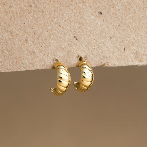 Embrace Parisian Elegance with Croissant Mini Hoop Earrings