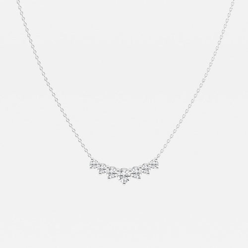 1 carat Round Lab-Created Diamond Seven-Stone Demi-Eternity Necklace