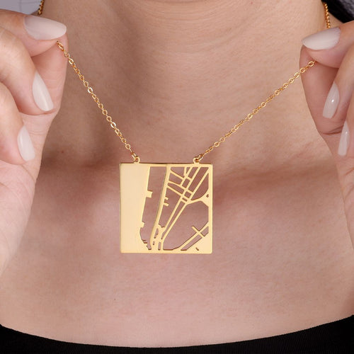 Custom Map Pendant Necklace