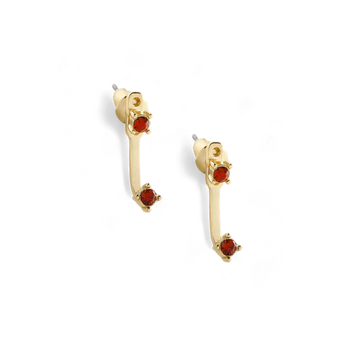 Birthstone Drop Ear Jacket Earrings