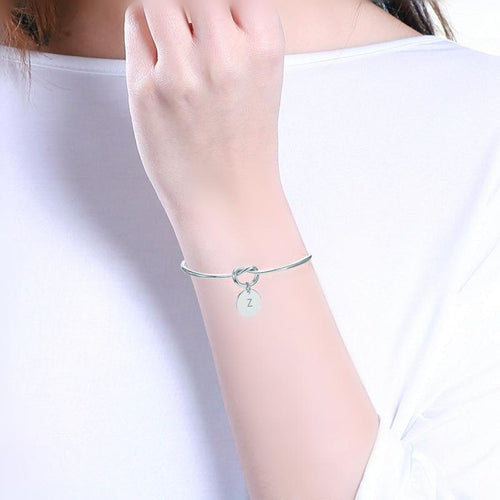 Personalized Tie the Knot Bracelet • Bridesmaid Gift Bracelet