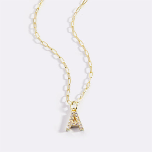 Pave Uppercase Initial Necklace