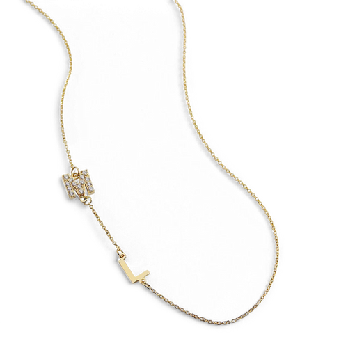 Custom Diamond & 2 Initial Necklace