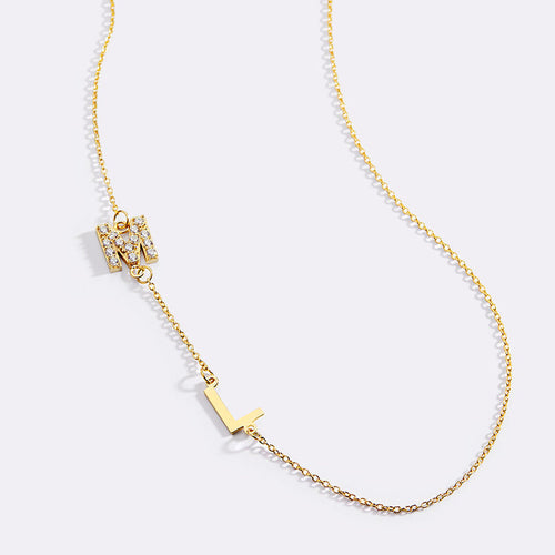 Custom Diamond & 2 Initial Necklace