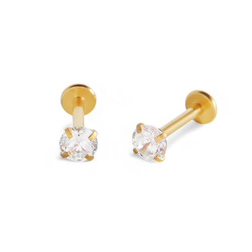 Crystal Sleeper Flatback Studs | 18g