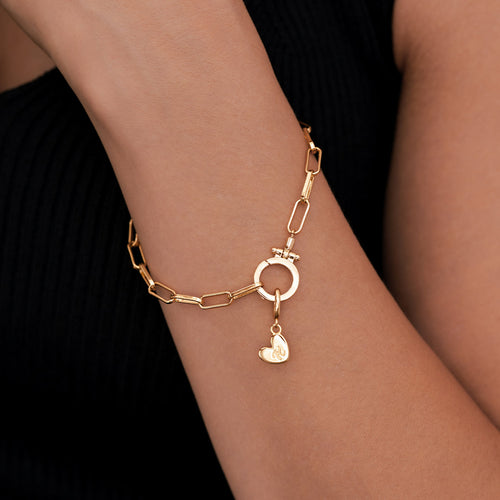 Dainty Heart Initial Charm
