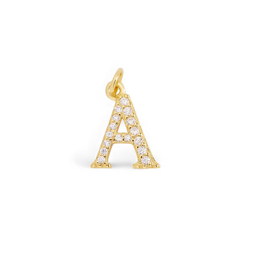 Dainty Pave Initial Charm