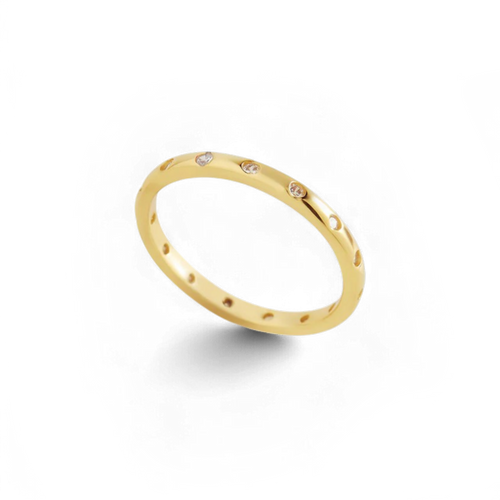 Bezel-Set Tiny Stacking Ring