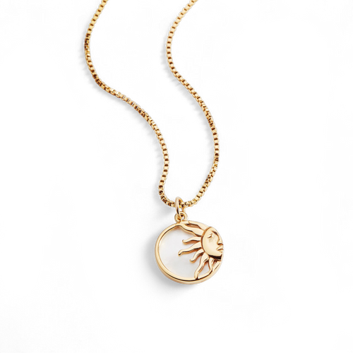Enamel Sun Pendant Necklace