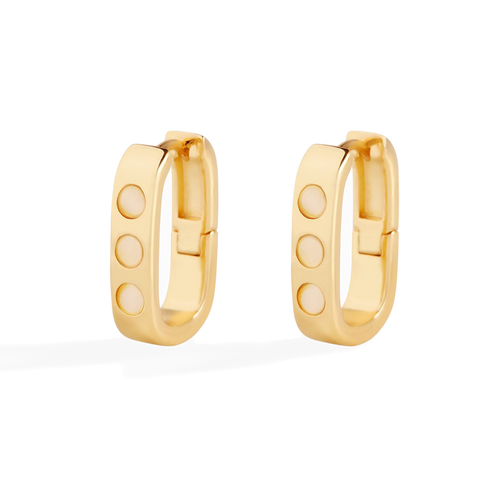 Pearl Block Statement Hoops