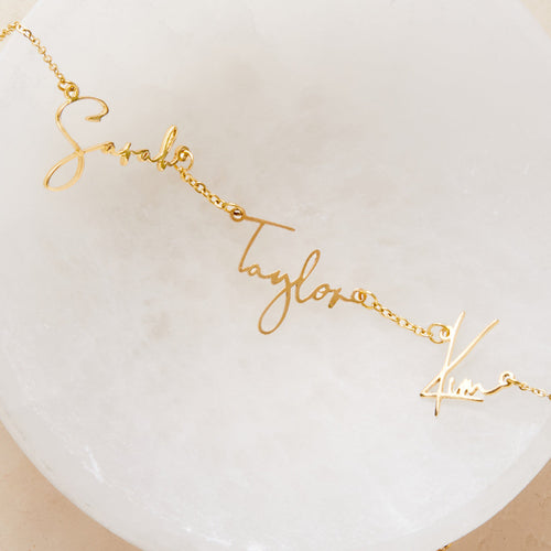 Monroe Triple Name Necklace