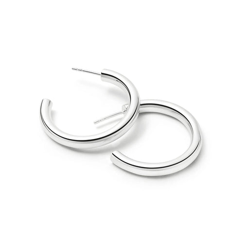 Maxi Recycled Silver Bold Hoop Earrings