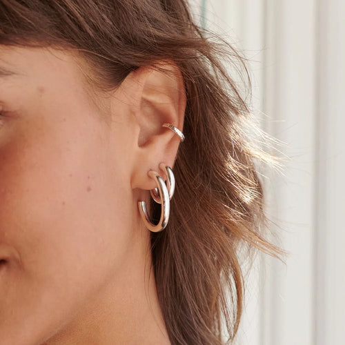 Maxi Recycled Silver Bold Hoop Earrings