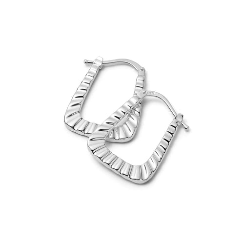 Maxi Recycled Silver Ridged Hoop Earrings