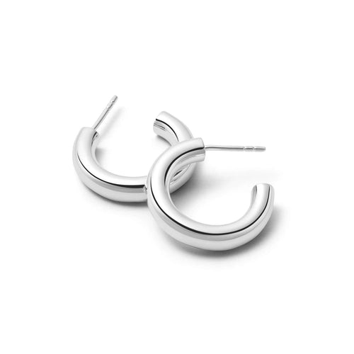Mini Recycled Silver Bold Hoop Earrings