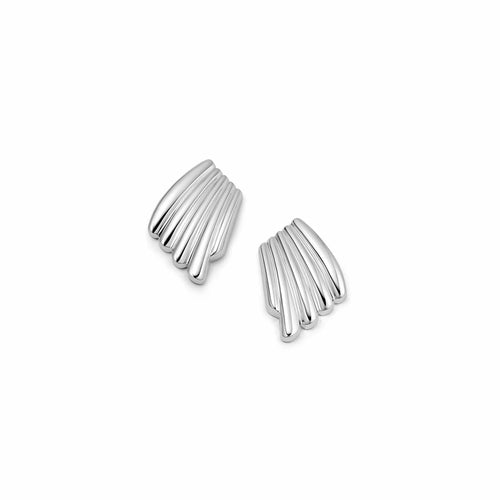 Mini Sterling Silver Wave Stud Earrings