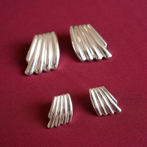 Mini Sterling Silver Wave Stud Earrings