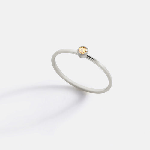 Minimalist Bezel-Set November Birthstone Stacking Band