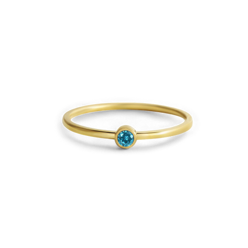Minimalist Bezel-Set Birthstone Stacking Band