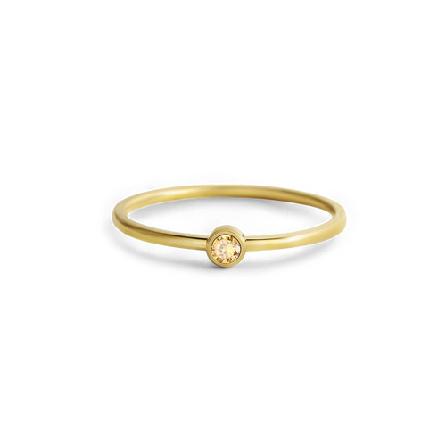 Minimalist Bezel-Set November Birthstone Stacking Band
