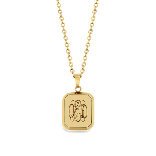 Monogram Portrait Pendant Necklace