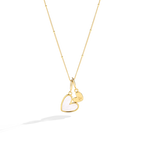 Mother Of Pearl Heart Initial Necklace