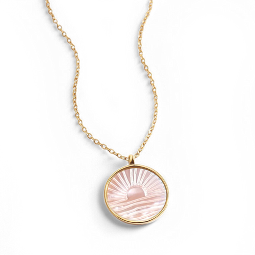 Mother of Pearl Sunrise Pendant Necklace