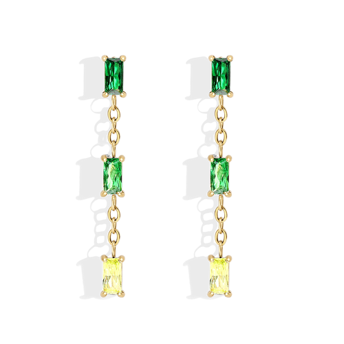 Ombre Baguette Dangle Earrings