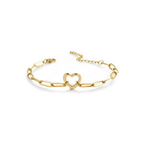 Open Heart Paperclip Chain Bracelet