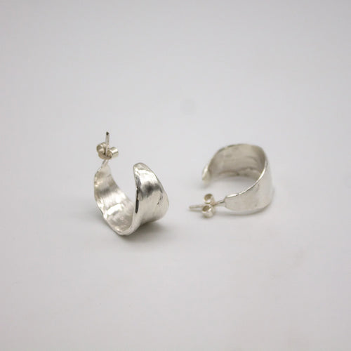 Organic Sterling Silver Large Hoop Earrings
