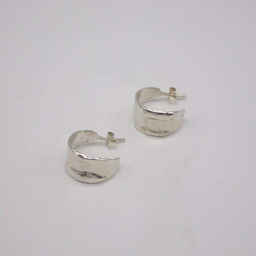 Organic Sterling Silver Large Hoop Earrings