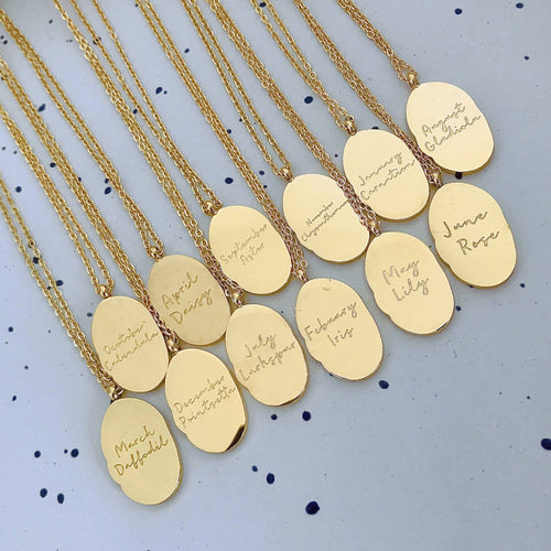 Birth Flower Pendant Necklace