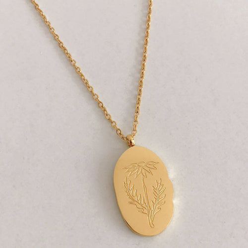 Birth Flower Pendant Necklace