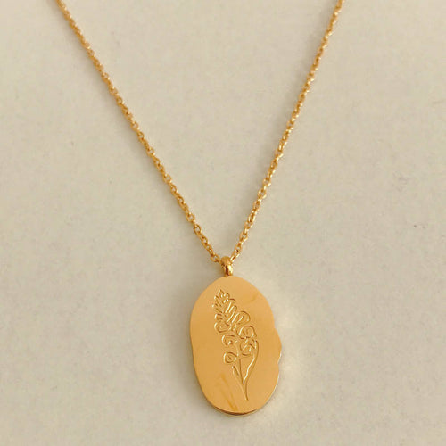Birth Flower Pendant Necklace