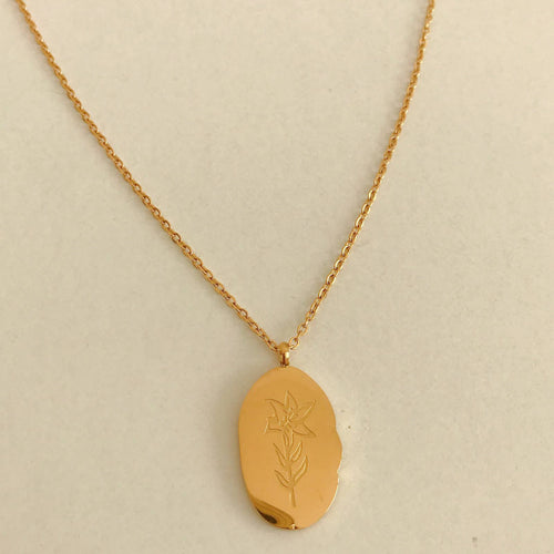 Birth Flower Pendant Necklace
