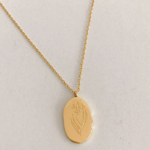 Birth Flower Pendant Necklace