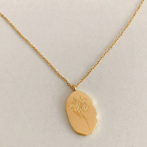 Birth Flower Pendant Necklace