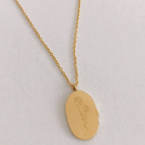 Birth Flower Pendant Necklace
