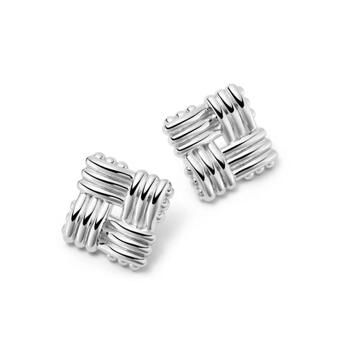 Oversized Vintage Lattice Stud Earrings