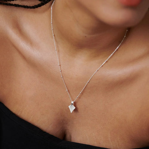 Palm Leaf Pendant Necklace on Bobble Chain