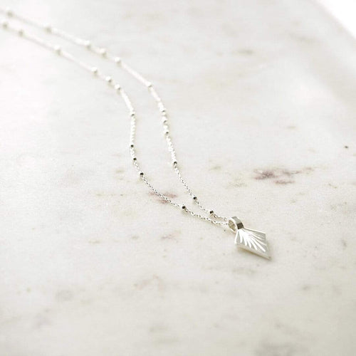 Palm Leaf Pendant Necklace on Bobble Chain