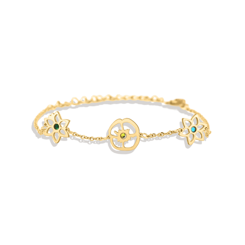 Personalized Birth Flower Charm Bracelet