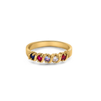 Personalized Wave Birthstones Ring