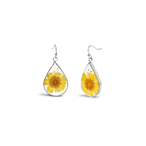 Pressed Birth Flower Earrings