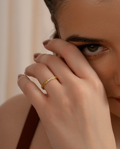 Textured Shine Ring
