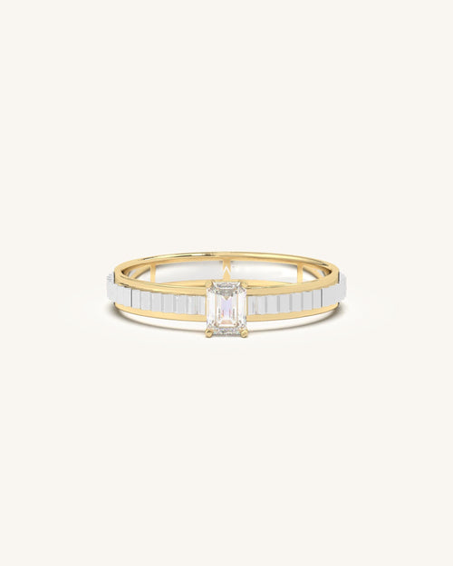 Emerald Solitaire Band
