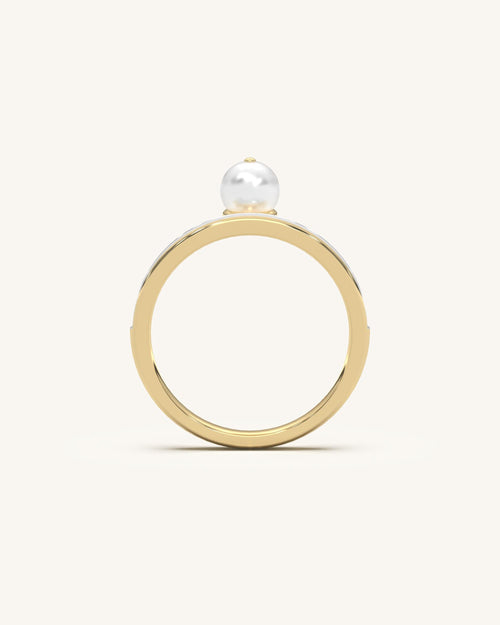 Diamond Pearl Ring