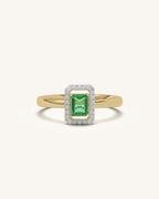 Emerald Halo Ring