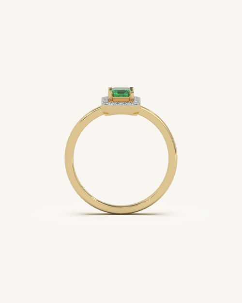 Emerald Halo Ring