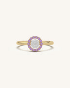 Pink Halo Diamond Ring